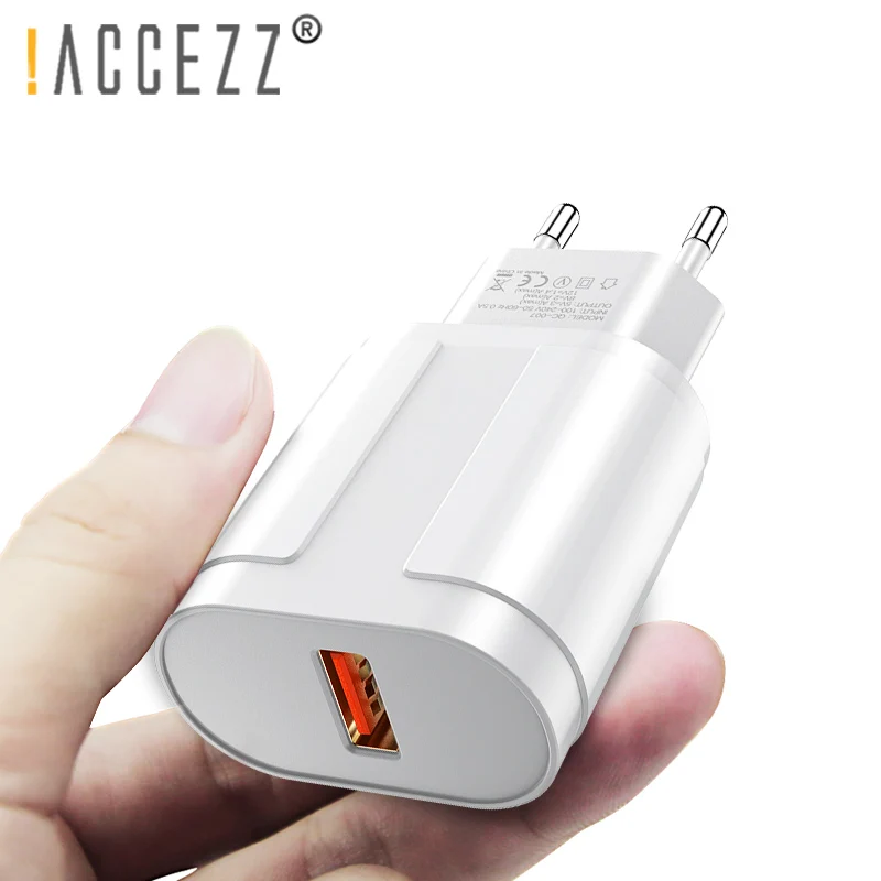 ! ACCEZZ ЕС вилка USB быстрое зарядное устройство для iPhone 11 Pro XS X QC3.0 Быстрая зарядка