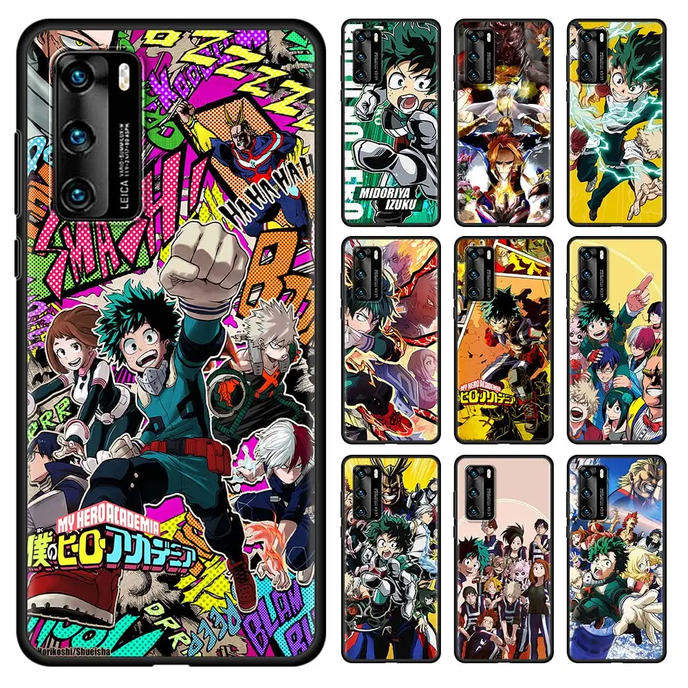 

My Hero Academia Anime Case For Huawei P30 P40 P20 Pro P10 Lite P Smart Z 2021 2020 2019 Smartphone Black Soft Silicone Cover