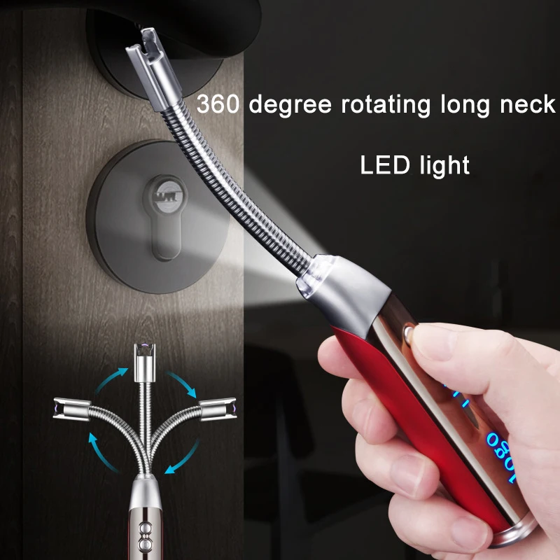 Электрическая импульсная дуговая Зажигалка со светодиодным дисплеем батареи