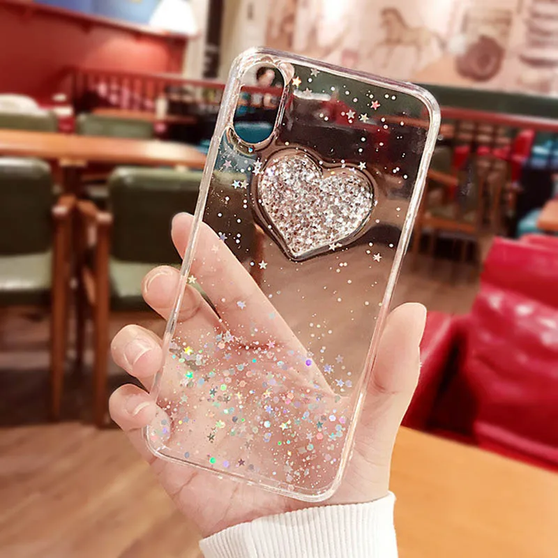 Чехол для xiaomi mi 9 8 lite A1 A2 lite A3 чехол F1 красный mi 7 7A Note 5 6 7 8 Pro милый Блестящий Прозрачный чехол для телефона с изображением русалки - Цвет: white love