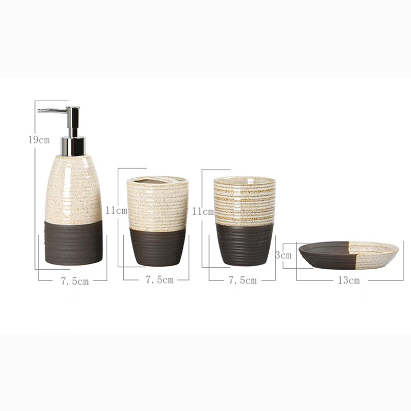 

4pcs Ceramic Bathroom Set Home Washing Products Soap Dispenser/toothbrush Holder/tumbler/soap Dish Bathroom Accessories