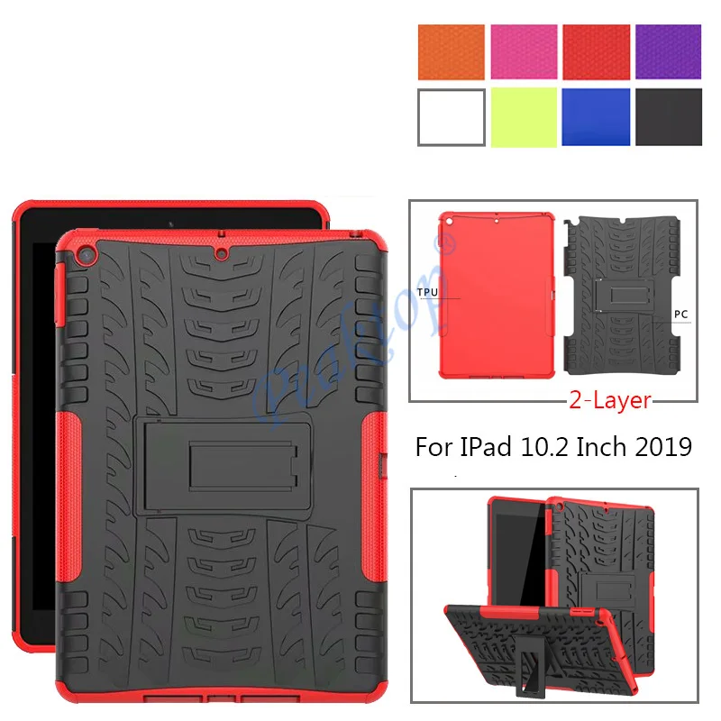 

Бронированный чехол для ipad 7 поколения, силиконовый чехол для планшета из поликарбоната, Тяжелая подставка, чехол для ipad 2019, 10, 2, чехол для Ipad ...