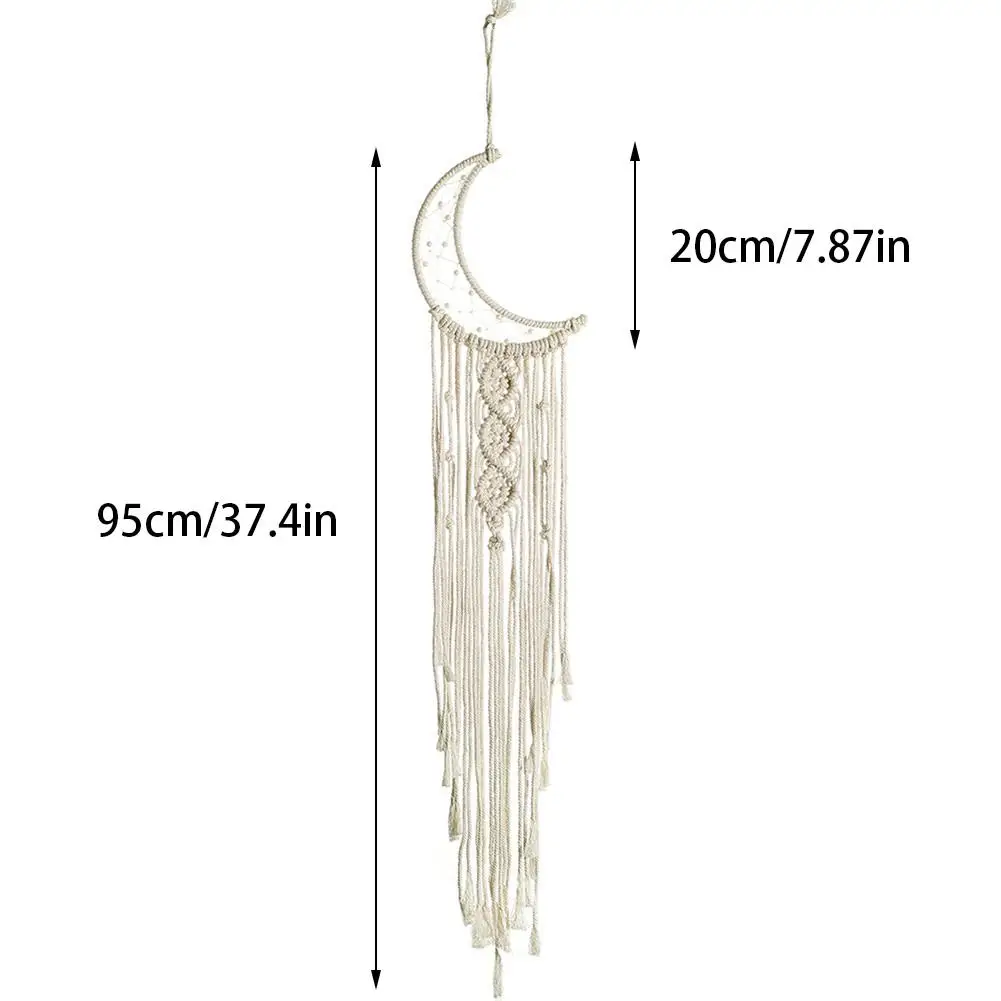 

Moon Dream Catchers Nordic Metal Ring Pendant Handmade Wind Chimes Home Styling Dreamcatcher Ornament Decor