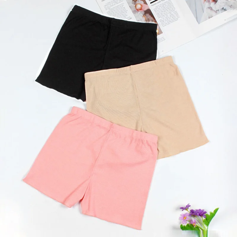 Хлопковые Однотонные трусы боксеры со средней посадкой Женские Бесшовные