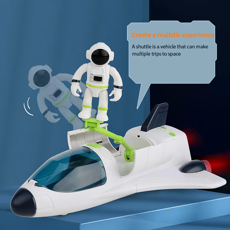 

New Cast Space Craft Space Plane Pull Back Diecast Space Shuttle Model With Sound Light Music Display Stand Child Kids Toy Gift