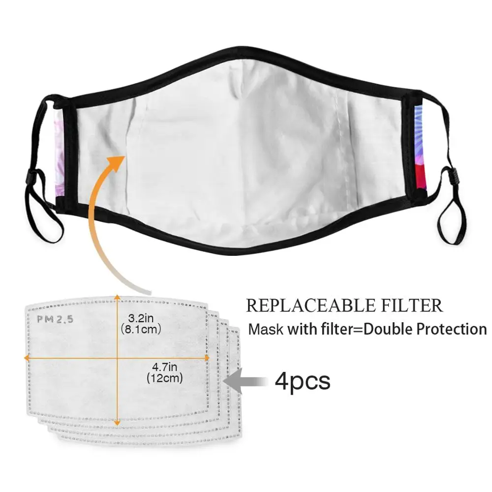 Сменные фильтры для пылезащитной маски модные регулируемые с фильтром лица |