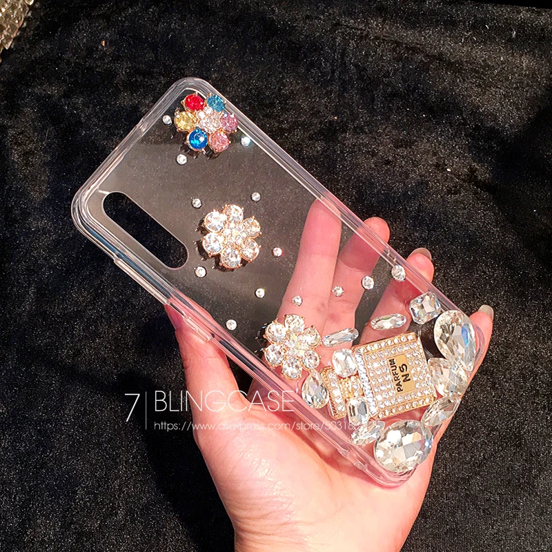 Чехол со стразами для ZTE Blade A3 A5 A7 2019 2020 V9 V10 Vita L8 Axon 7 Nubia Z17 Z11 Max N1 флакон духов Стразы