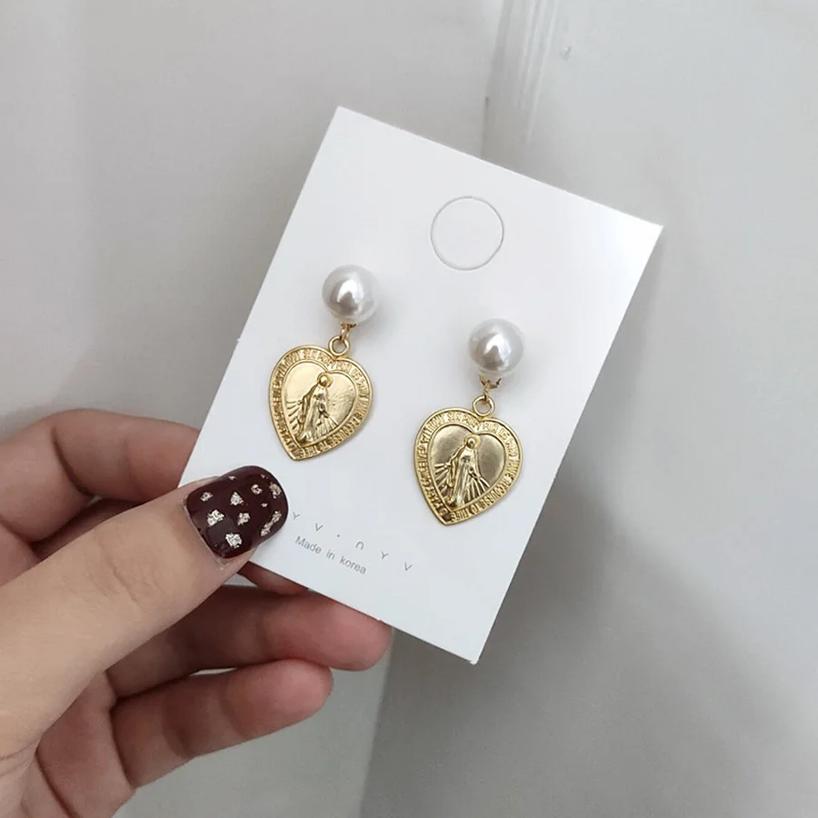 Женские Висячие серьги с искусственным жемчугом простые геометрические