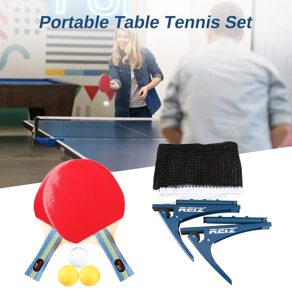 

Комплект Весла для настольного тенниса, пинг-понга с пружинным зажимом, 3 * мяча, 2 * весла для тренировок в помещении и на улице
