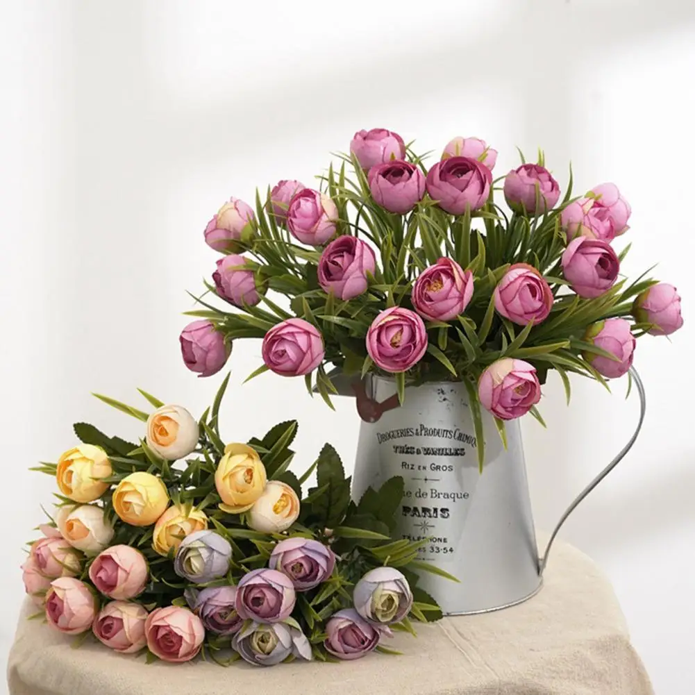 

1Pc Artificial Camellia Fake Flower Home Office Ornament Wedding Party Decor