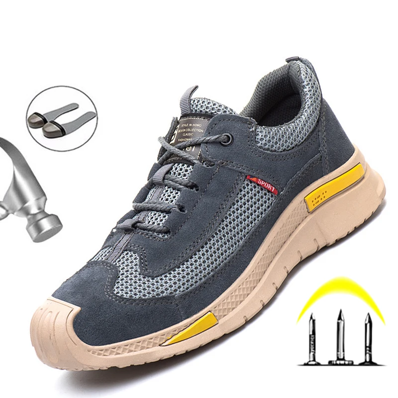 

Lightweight Men's Safety Shoes Breathable Work Shoes For Men Steel Toe Protective Work Boots Men's Indestructible Safety Boots