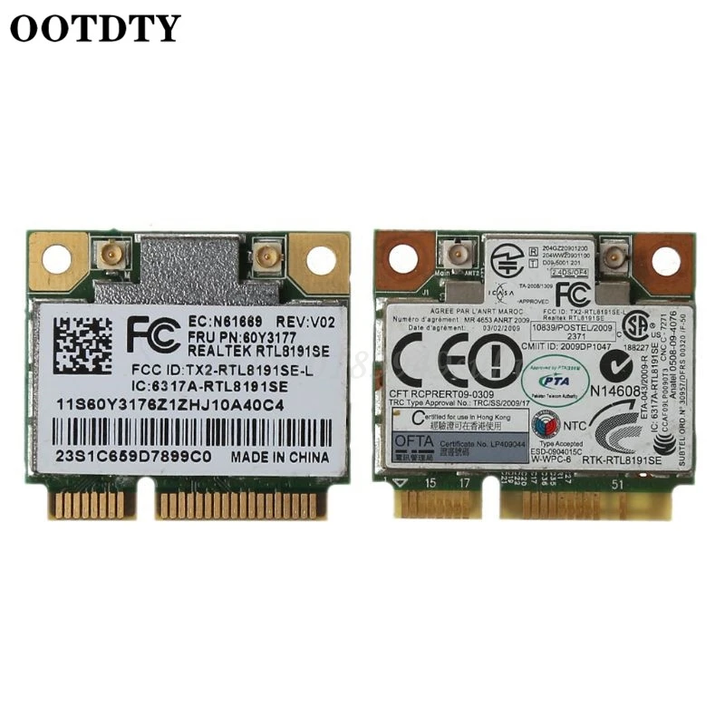Модуль беспроводной Wi Fi RTL8191se Half PCI E FRU 43Y6553 60Y3177 для IBM Lenove Thinkpad X200S X201 802.11BGN