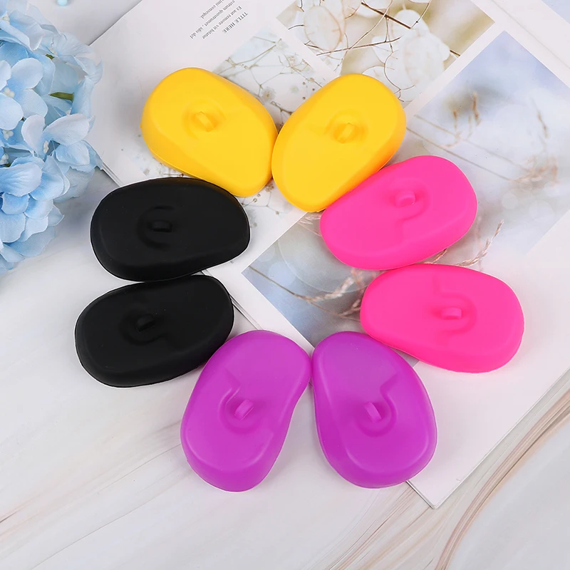 

2pcs New Silicone Multicolor Universal Clear Ear Cover Hair Dye Shield Protect Salon Color Protect Ears From The Dye