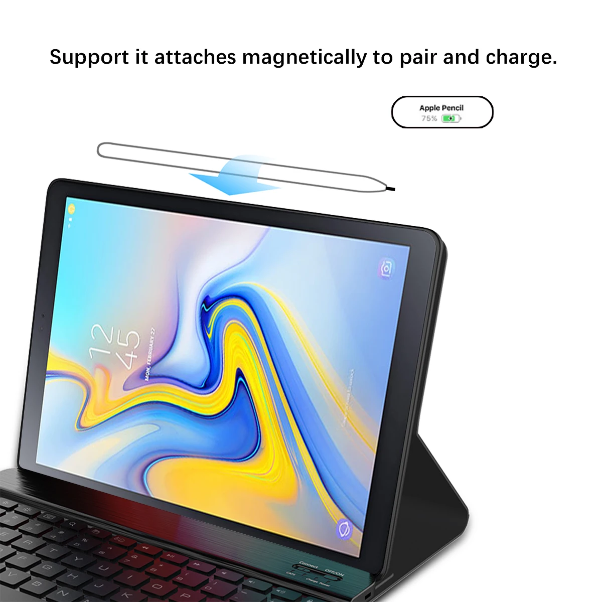 Противоскользящий черный кожаный чехол для планшета защитный Samsung Galaxy Tab A 10 5 T595