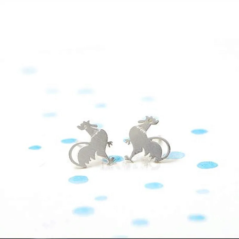 Модные серьги-гвоздики в виде петуха из цинкового сплава милые женские серьги