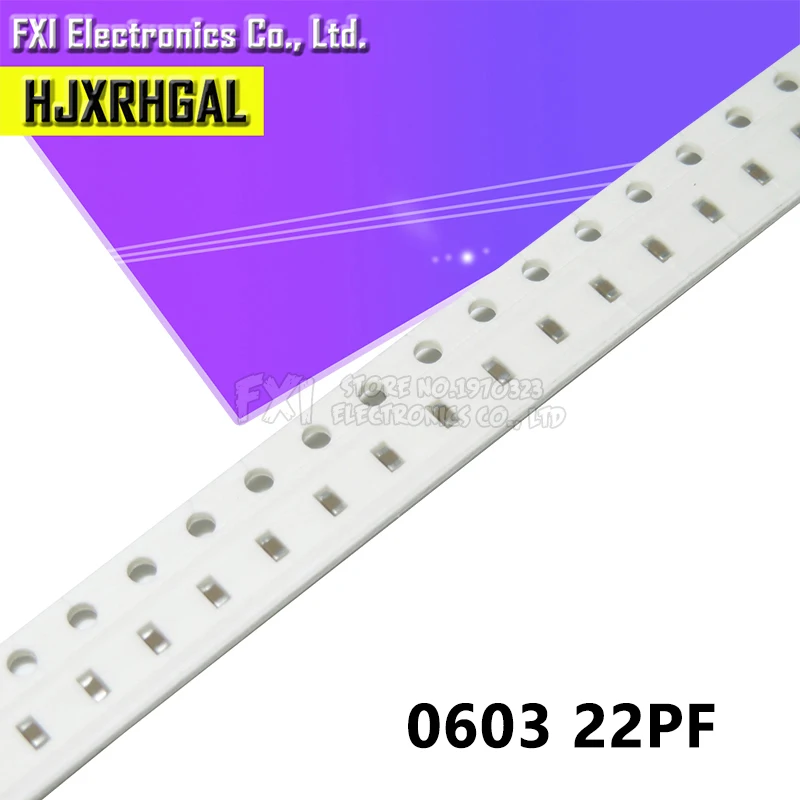 500 шт. 22PF ошибка NPO 5% 50 в 0603 22P SMD чип толстой пленки многослойный керамический