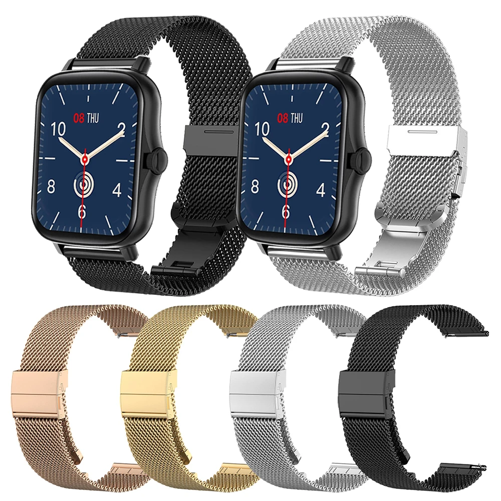 

Metal mesh belt Strap For COLMI P8 Plus Band P12 V23 Land 2S Stainless Steel Wristband bracelet Watchband Replace Accessories