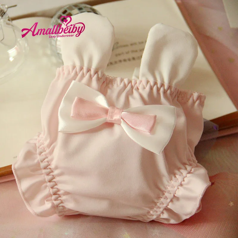 Цвета: розовый белый трусики с низкой талией в стиле лолита принтом сердечки для