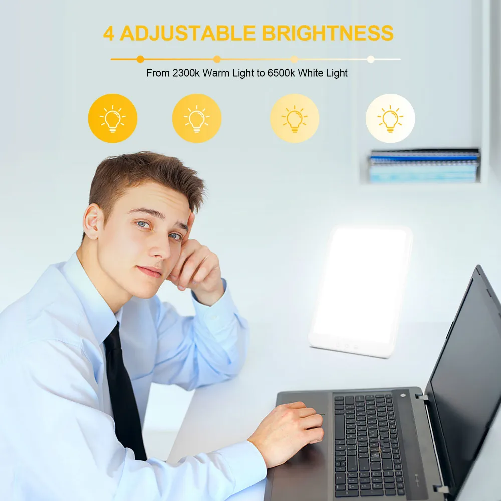 Грустно лампа 10000 Lux грустно светильник Терапии Лампы с УФ свободный Регулируемый