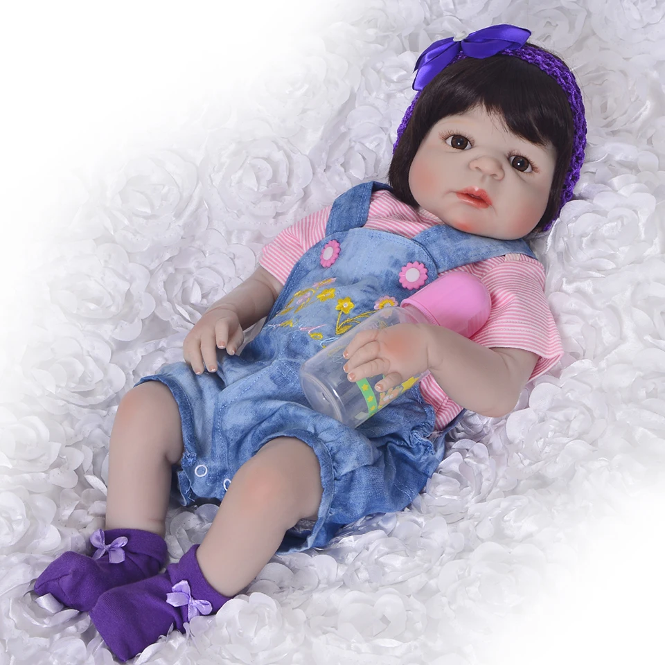 

KEIUMI Lovely 23 Inch Reborn Baby Girl Dolls Full Body Silicone Vinyl Realistic 57cm Reborn Dolls For Kids Birthday Gift