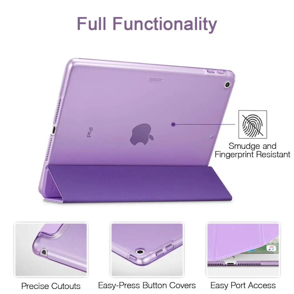 Цветной чехол ESR для iPad 9,7 дюймов, Ультратонкий чехол из искусственной кожи с функцией автоматического сна, Чехол для iPad 9,7& 6-го поколения
