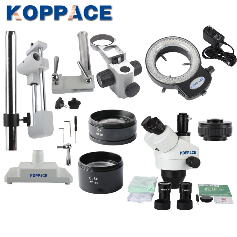 KOPPACE 3.5X-90X увеличение тринокуляр Стерео Зум телефон ремонт 10X окуляры включает в