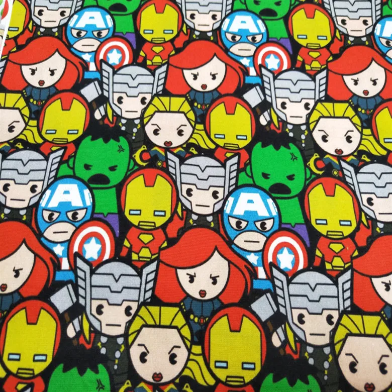 140 см ширина Marvel Супер Герой Мстители Собрать синий хлопок ткань для маленьких мальчиков одежда домашний текстиль наволочки DIY-BK643