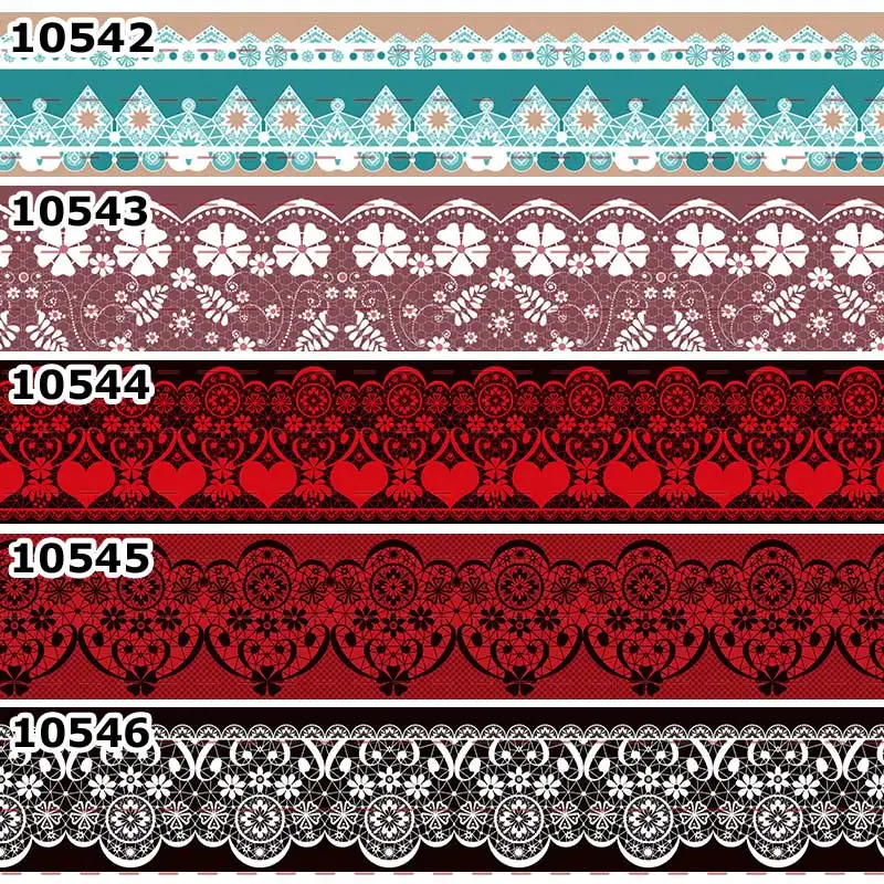 

New 50 Yards Lace Pattern Ribbon Printed Grosgrain Ribbons DIY Materials