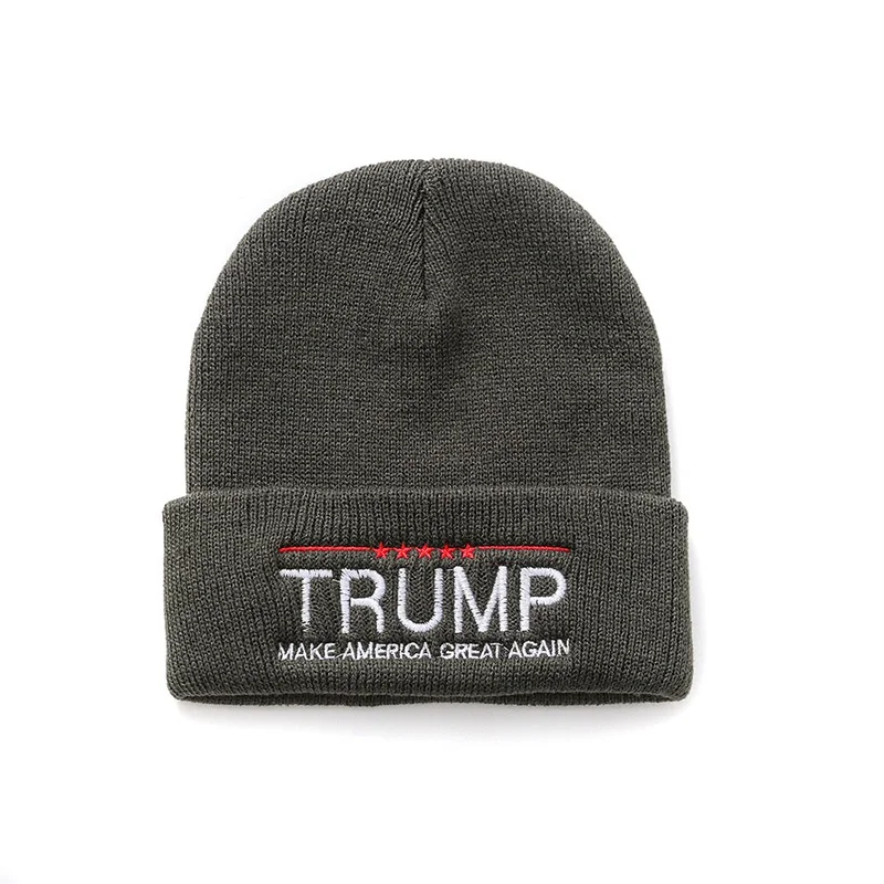 WZCX TRUMP вышивка письмо вязаная теплая шапка Осень Зима Повседневная tide унисекс шапка в стиле хип-хоп шапка для взрослых - Цвет: 04