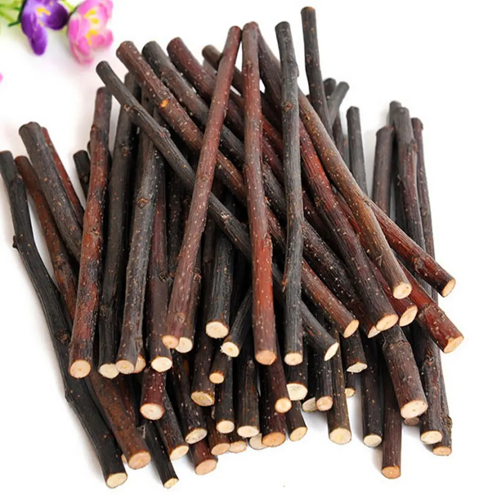 

1bag 50g Natural Apple Tree Branch Toy For Pet Parrots Rabbits Guinea Pigs Hamsters Wooden Bird Parrot Hamsters Chewing Toys