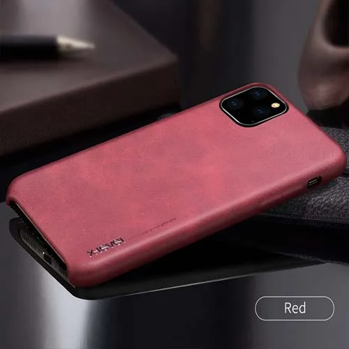 Для iPhone 11 Pro 5,8 чехол, X-Level роскошный винтажный кожаный чехол для iPhone 11 Pro Max 6,5/6,1 чехол для задней панели Hoesje - Цвет: red  phone case