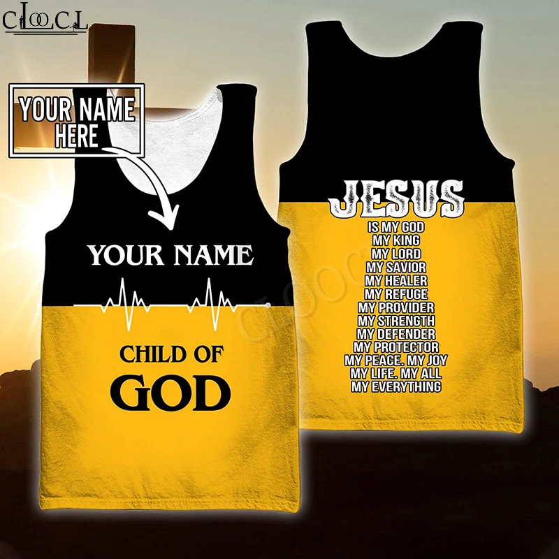 

CLOOCL Christian Jesus Catholic DIY Customize Name Tank 3D Print Summer Streetwear Vest Sleeveless Men Women Fitness Clothing