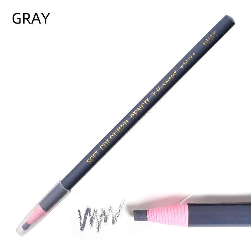 Gray 1 шт. Водостойкий карандаш для бровей, резка, натуральный стойкий карандаш для бровей, черный, коричневый, кофейный, микроблейдинг, Перманентный макияж для бровей - Цвет: Gray