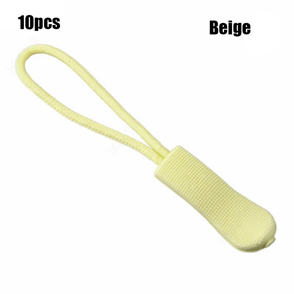 beige 10/20 штук застежки-молнии пулер застежки Конец подходит веревки тег фиксаж шнура застежка-молнии Tab сменный зажим сломана Пряжка дорожная сумка чемодан палатка рюкзак - Цвет: beige