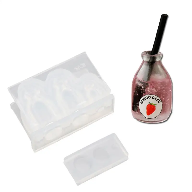 

Mini Glass Bottle Milk Drink Bottle Resin Casting Mold Food Play Silicone Mold 62KE