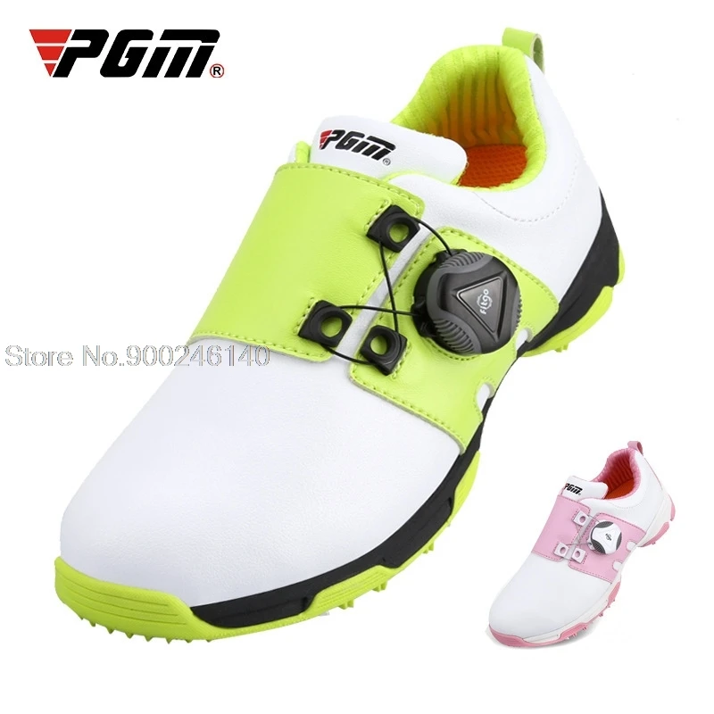 Girls Golf Shoes Boys Waterproof Breathable Sneakers Kids Children Buckle Shoeslace Non-Slip Golf Shoes Sports Golfing Trainers