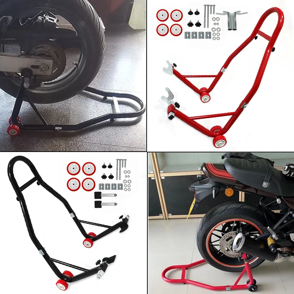 

Motorcycle Stands Full Set Front Rear Wheel Support Frame Tire Repair Tools For Wheel Repairing Motorbike Stands Swingarm Lift