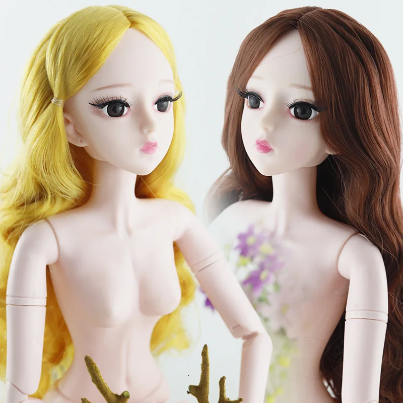 60 см 1/3 BJD куклы 21 подвижные шарнирные 4D глаза женские вьющиеся волосы Обнаженная