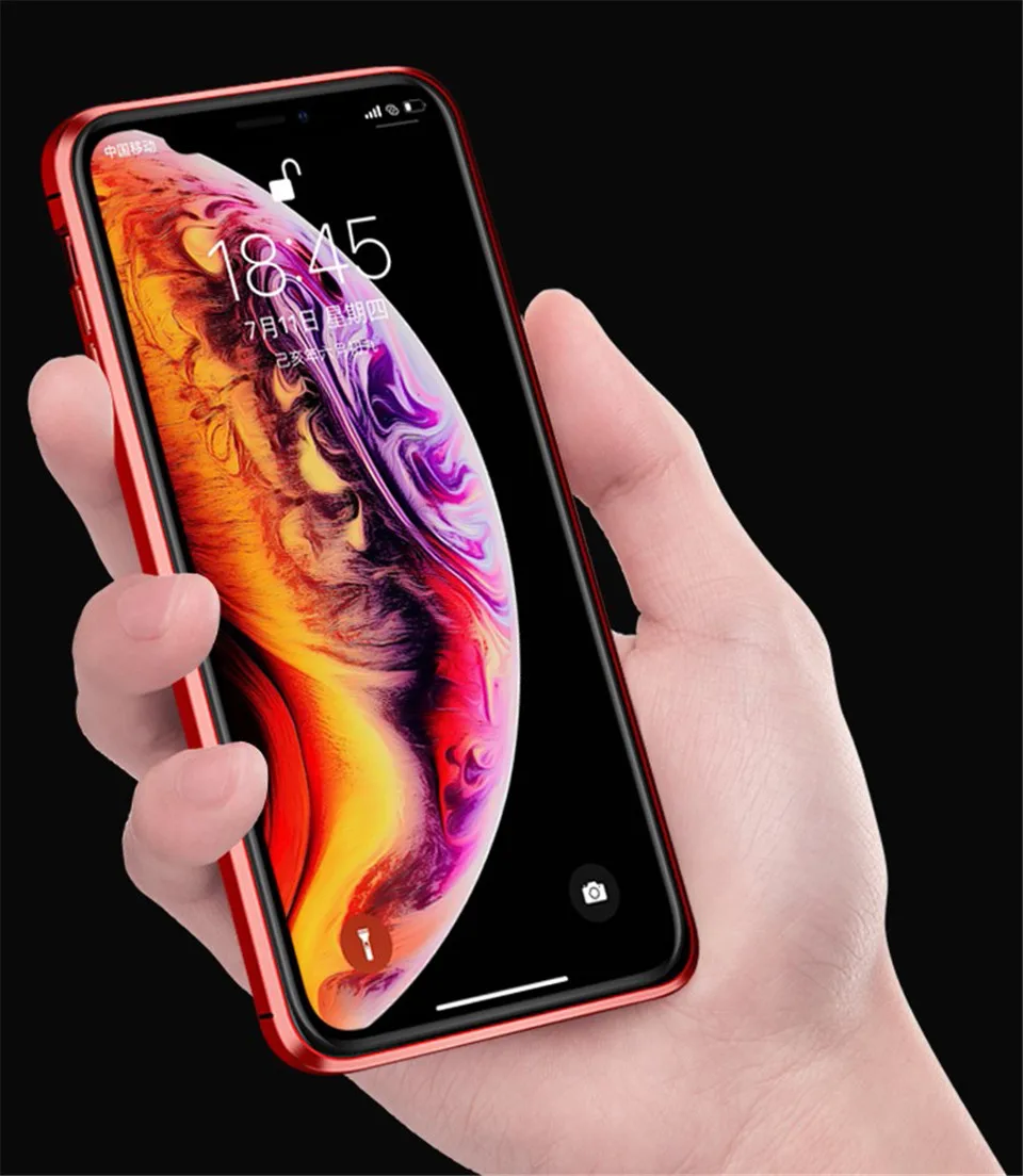 360 магнитный адсорбционный чехол для iPhone XS MAX XR X 7 8 6 6s Plus Передняя Задняя крышка из закаленного стекла полный защитный чехол на для айфон XS MAX X 8 Plus 7 6 6s плюс XR