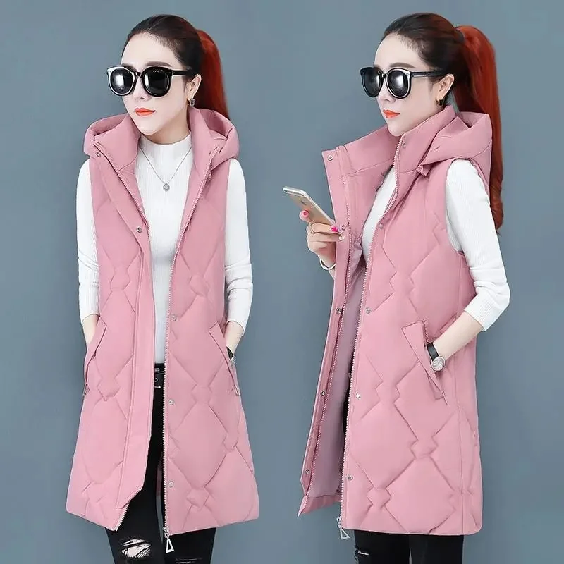 

Cotton Vest Women's Winter Mid-Length Thickened Outer Wear 2021 New Middle-Aged Fashion Vest Jacket Autumn And Winter Waistcoat