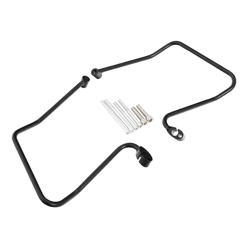 Черный/хромированный для седельной сумки мотоцикла с кронштейнами Harley Dyna Street Bob