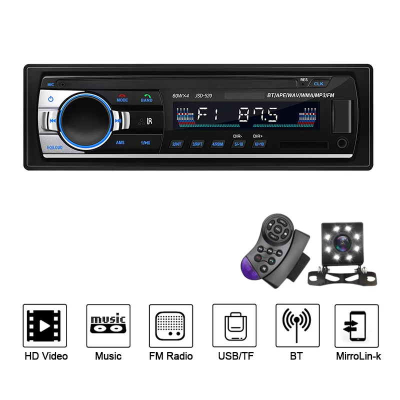 

1Din Touch screen Car Radio Stereo FM Aux Input Receiver SD USB Car MP3 USB Multimedia Autoradio Player