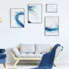 Абстрактный пейзаж Голубая волна брызги воды холст картина диван фон стены без рамки картина печать плакат украшение комнаты