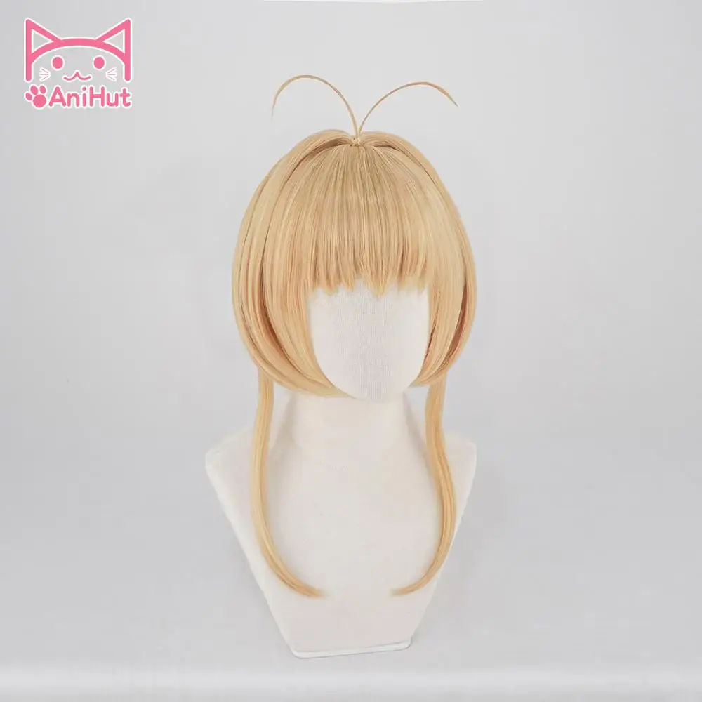AniHut Kinomoto Сакура CardCaptor косплей парик женский коричневый 30 см синтетические волосы Аниме карта Captor Сакура косплей парик CardCaptor