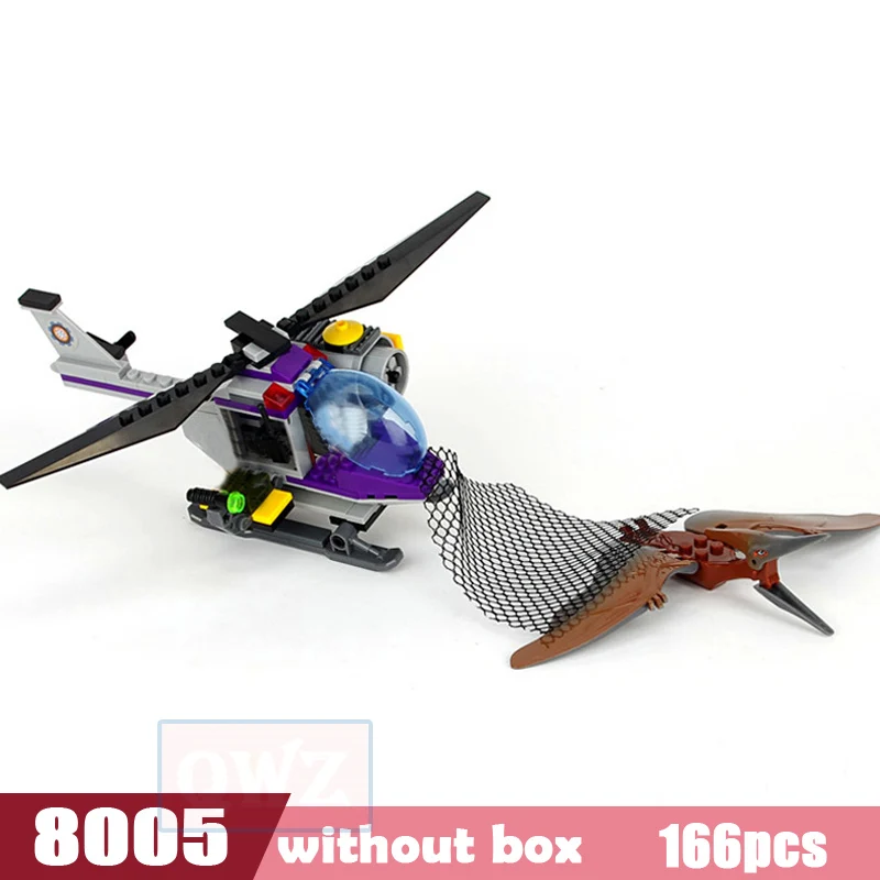 Набор Jurassic World из 4 парков, 3 игрушек динозавров, конструктора блоков T-Rex, детских игрушек для мальчиков Owen и Pteranodon.