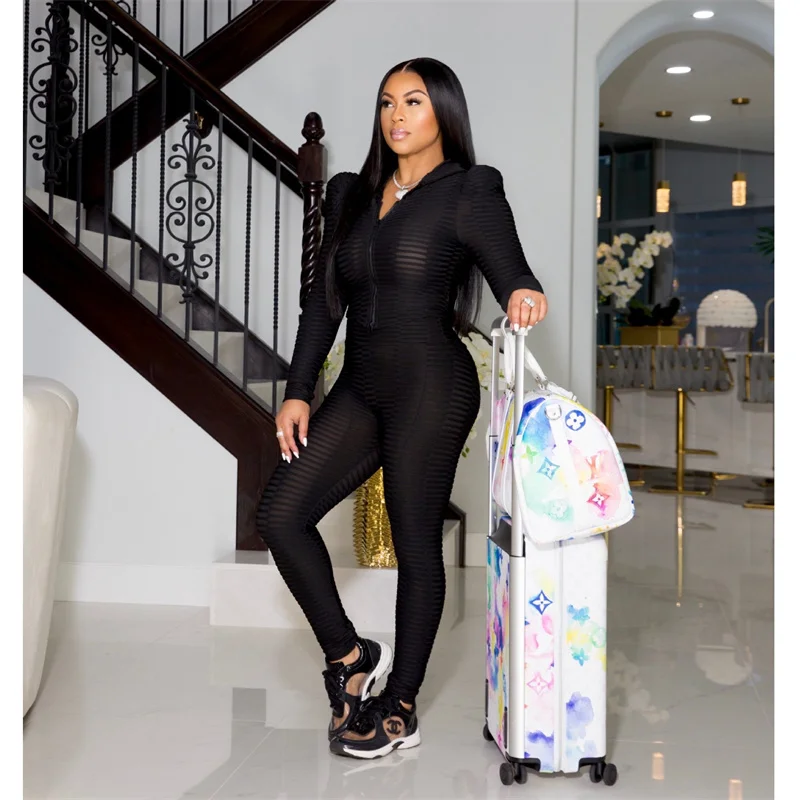 

Zoctuo Solid Pant Outfits Sexy Zipper Jacket Top With Leggings Pants Suit 2 Piece Outfit Tracksuit Streetwear Winter Women Sets