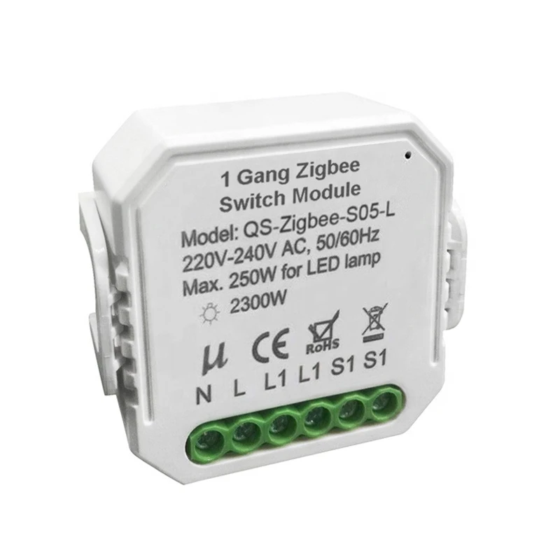 

ZigBee Single Fire Switch Graffiti Smart Switch Mobile Phone Voice Control ZigBee Switch Module On-off Device Work With Gateway