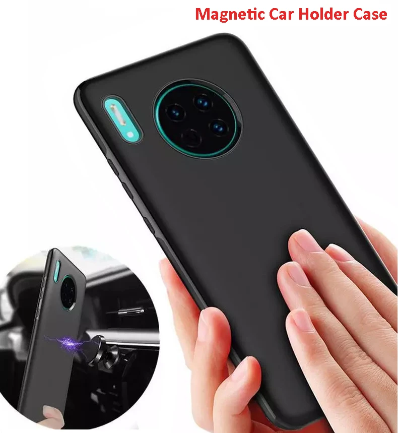 Ultra Thin Magnetic Car Phone Case for Huawei Mate 30 Pro 20 / P20 P30 Lite Invisible Built-in Magnet Soft TPU Cover | Мобильные