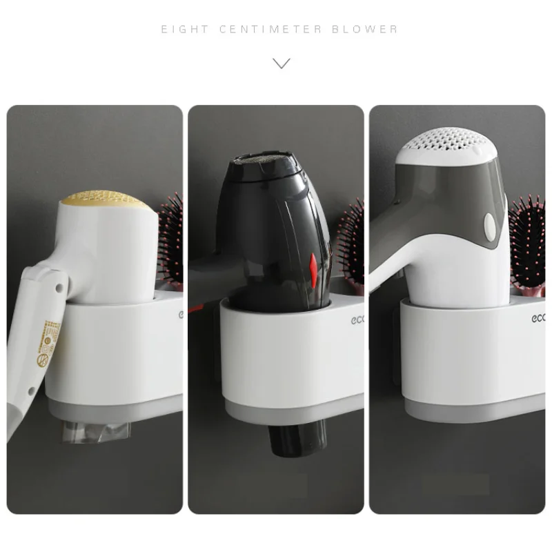 ecoco hair dryer rack wall mounted punch free bathroom accessories set home bathroom shelve bathroom holder tool drainage free global shipping