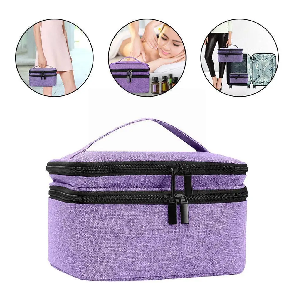 

30 Slots Double-Layer Nail Polish Storage Bag Portable Oil Mask Tool Makeup Cosmetic Essential Perfume Orgainzer Boxs Handc F3D5